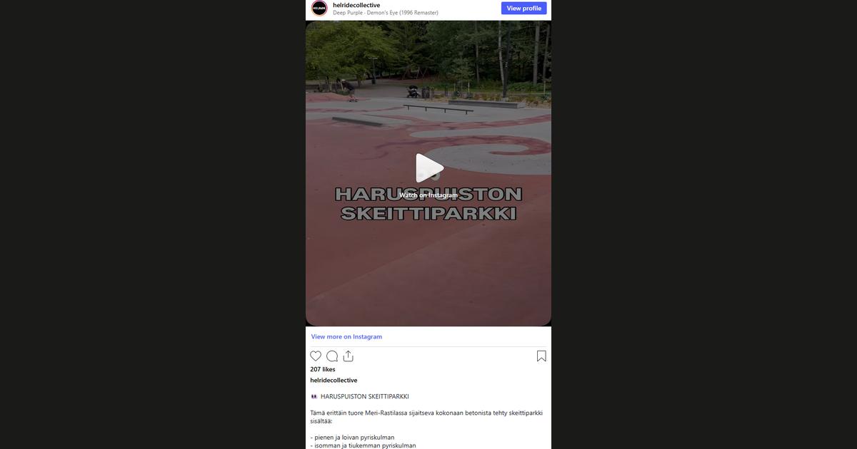 Kuvakaappaus @helridecollective-tilin Instagram-postauksesta