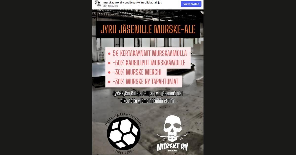 Kuvakaappaus @murskaamo_diy-tilin Instagram-postauksesta