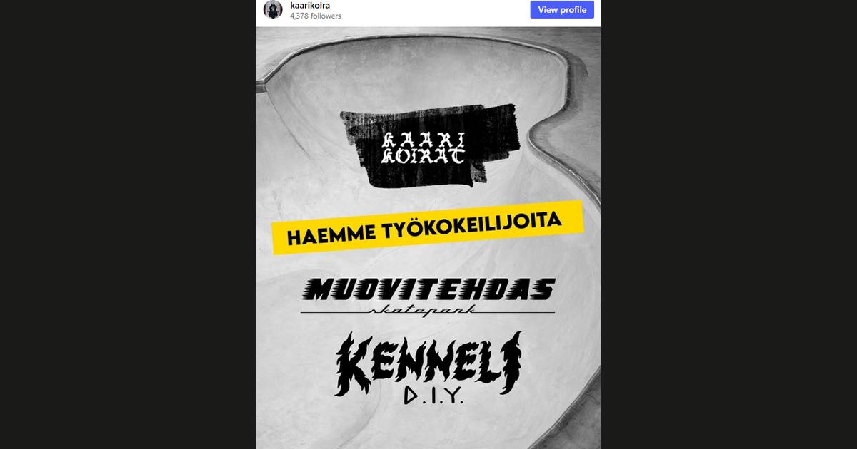 Kuvakaappaus @kaarikoira-tilin Instagram-postauksesta