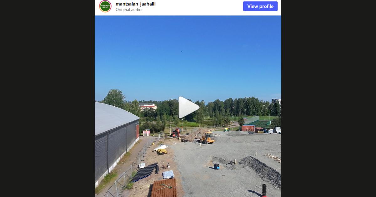 Kuvakaappaus @mantsalan_jaahalli-tilin Instagram-postauksesta