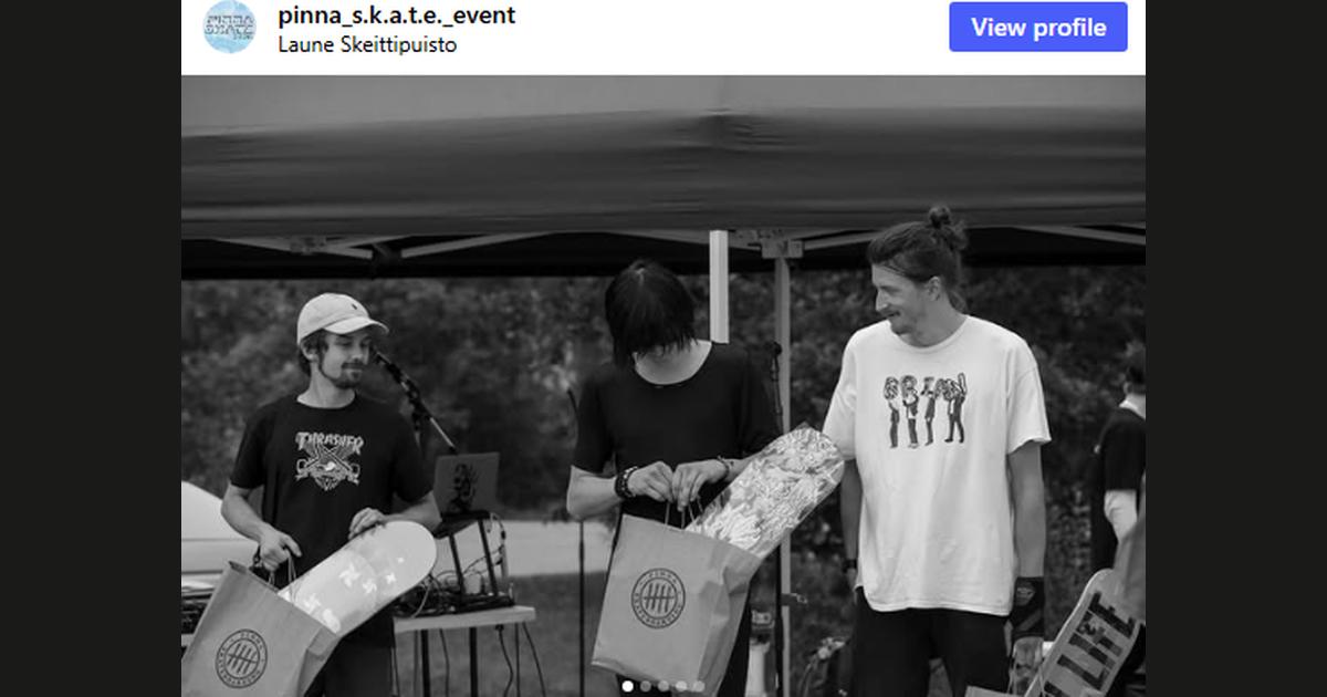 Kuvakaappaus @pinna_s.k.a.t.e._event-tilin Instagram-postauksesta