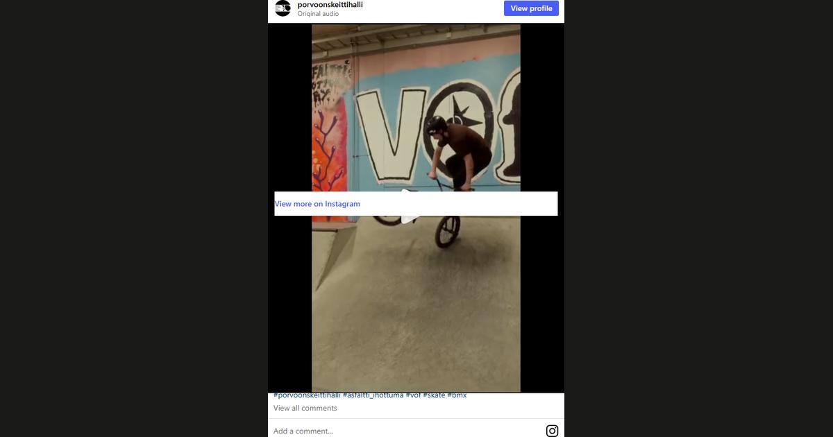 Kuvakaappaus @porvoonskeittihalli-tilin Instagram-postauksesta