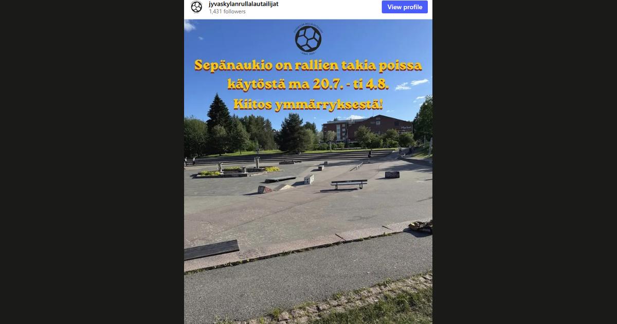 Kuvakaappaus @jyvaskylanrullalautailijat-tilin Instagram-postauksesta
