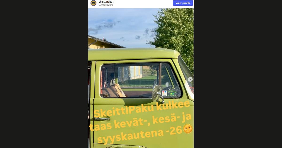 Kuvakaappaus @skeittipaku1-tilin Instagram-postauksesta